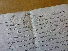 An old manuscript written in French.